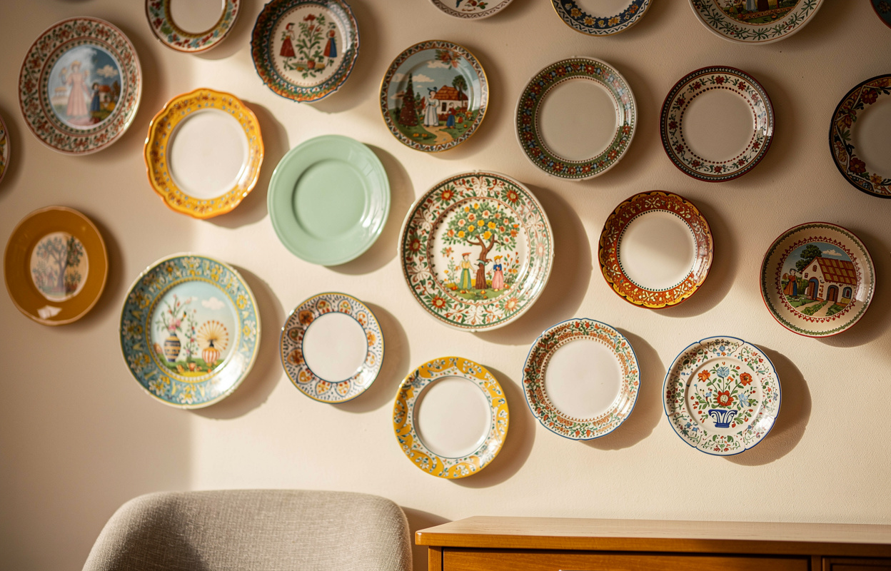 Un mur d'assiettes révélateur de vos passions