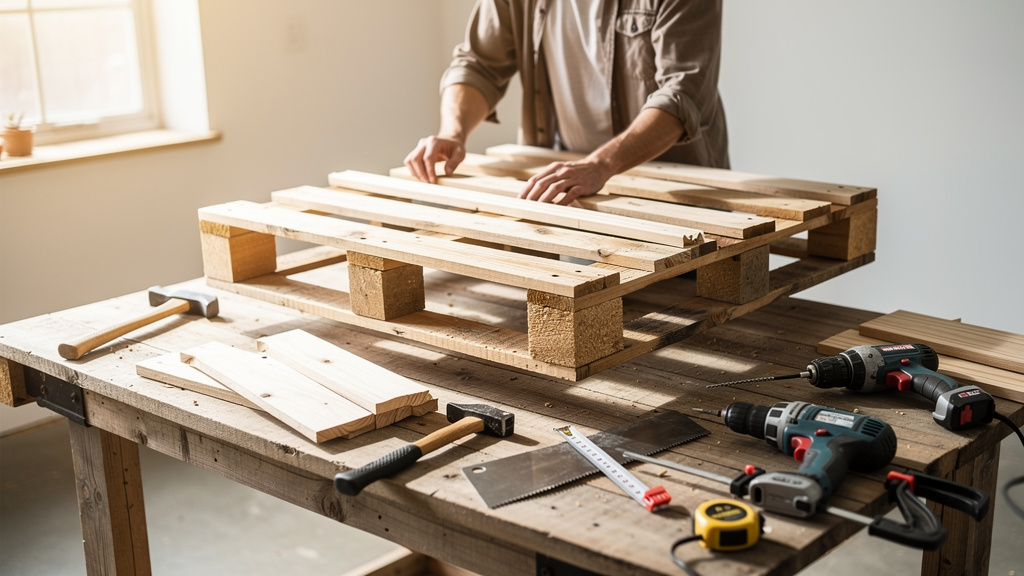 Fabrication d'un meuble DIY avec des palettes en bois récupérées