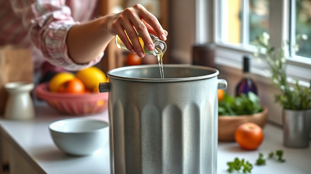 Nettoyage d'une poubelle avec du vinaigre blanc