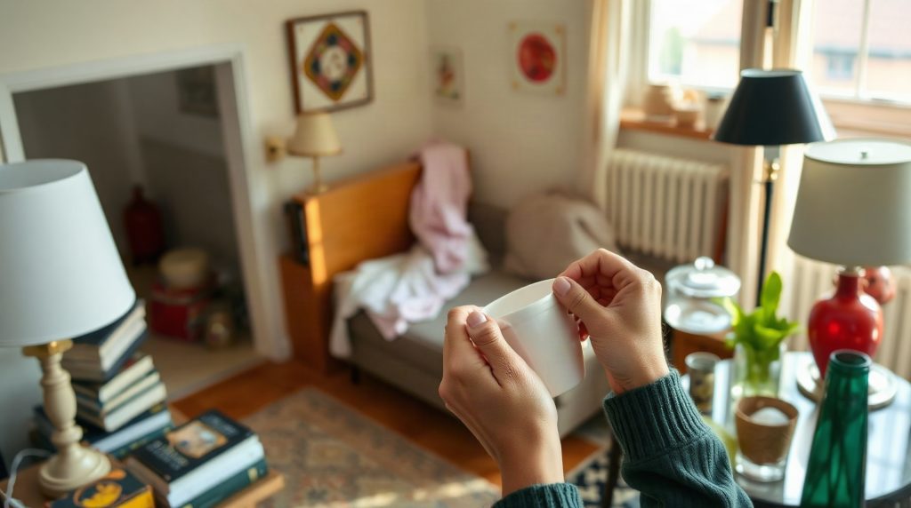 Salon aménagé pour un vide-maison